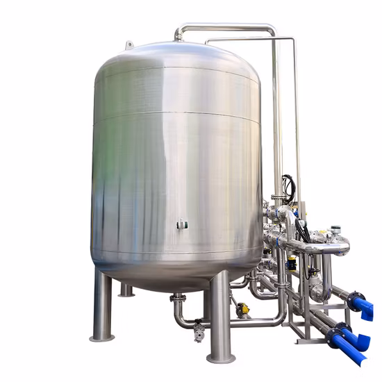 Filtro de agua industrial de 50 metros cúbicos por hora El filtro de carbón activado con arena de cuarzo se utiliza en la fábrica de bebidas